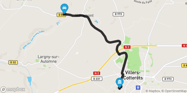Itinéraire vers Villers-Cotterêts