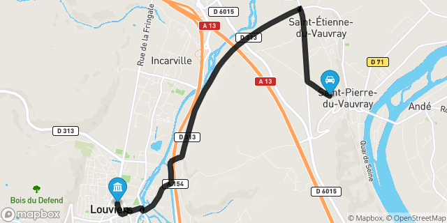 Itinéraire vers Louviers
