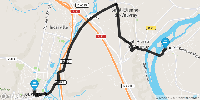 Itinéraire vers Louviers