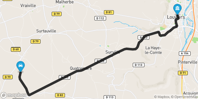 Itinéraire vers Louviers