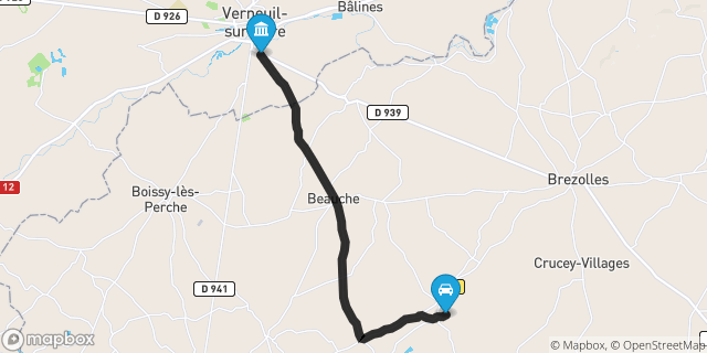Itinéraire vers Verneuil-sur-Avre
