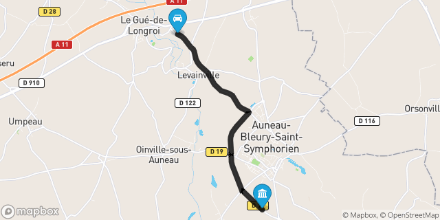 Itinéraire vers Auneau