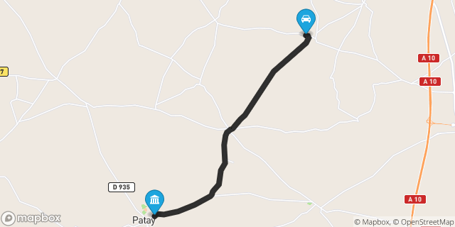 Itinéraire vers Patay