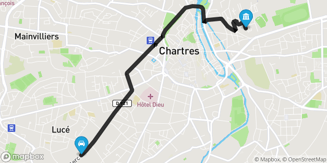 Itinéraire vers Chartres