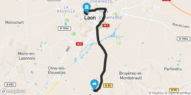 Itinéraire vers Laon