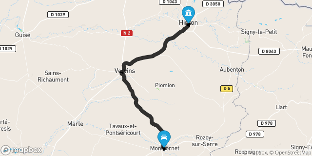 Itinéraire vers Hirson