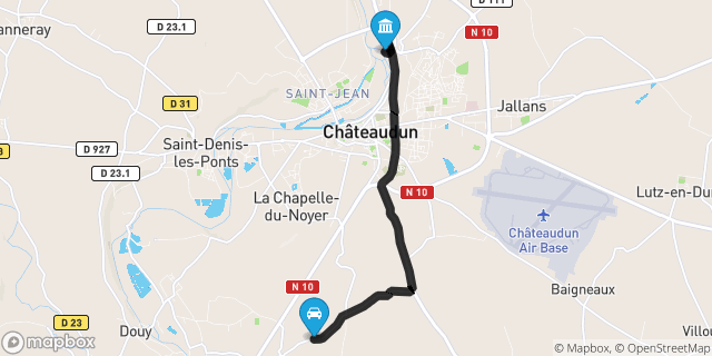 Itinéraire vers Châteaudun