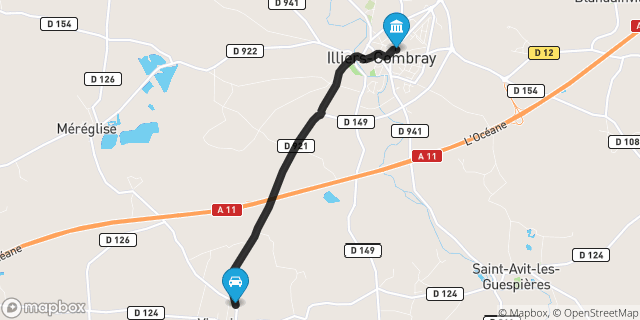 Itinéraire vers Illiers-Combray
