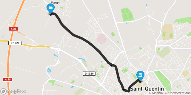 Itinéraire vers Saint-Quentin