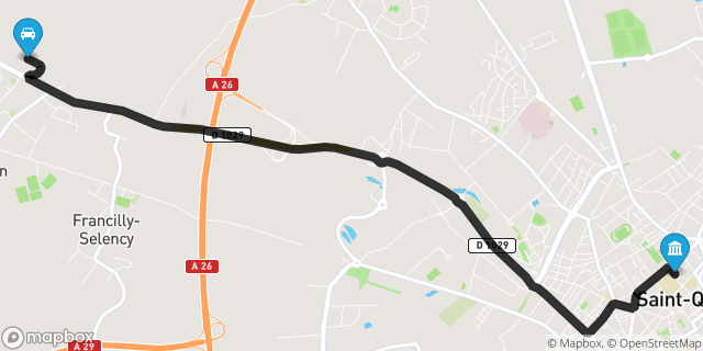Itinéraire vers Saint-Quentin