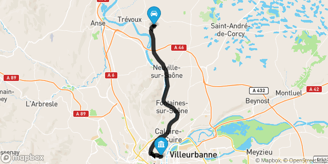 Itinéraire vers Lyon