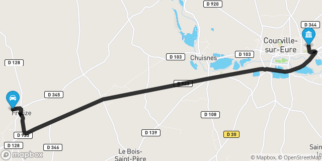 Itinéraire vers Courville-sur-Eure