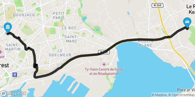 Itinéraire vers Brest