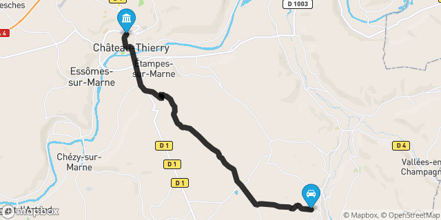 Itinéraire vers Château-Thierry