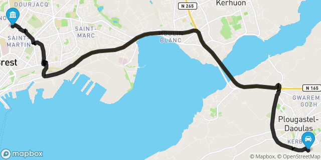 Itinéraire vers Brest