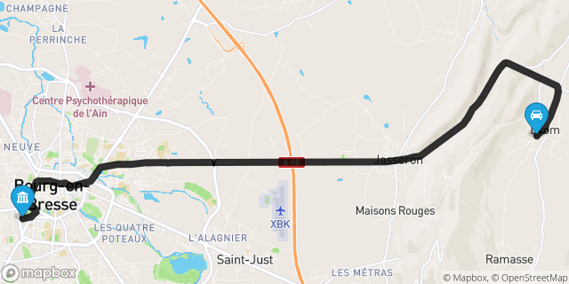 Itinéraire vers Bourg-en-Bresse