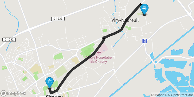 Itinéraire vers Chauny