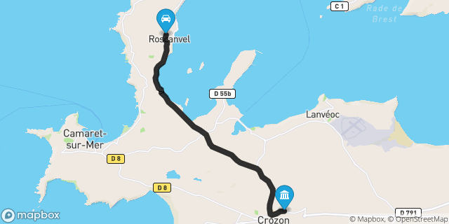 Itinéraire vers Crozon
