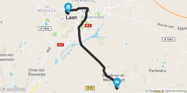 Itinéraire vers Laon