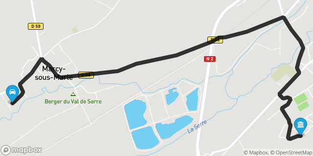 Itinéraire vers Marle