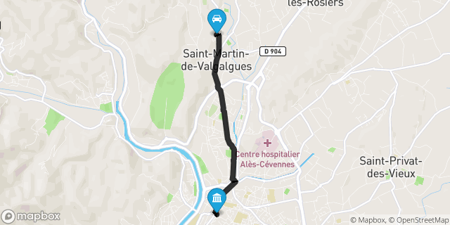 Itinéraire vers Alès