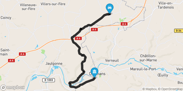 Itinéraire vers Dormans