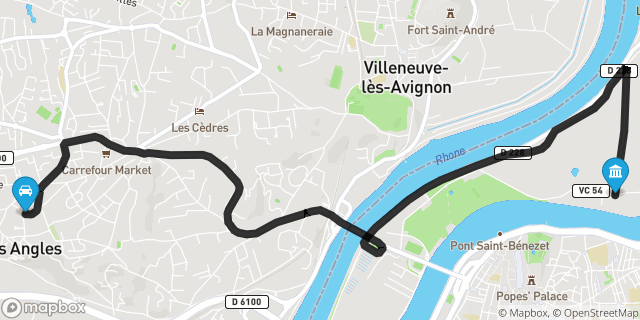 Itinéraire vers Avignon