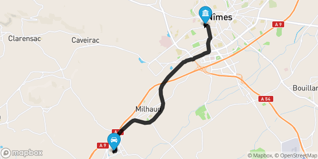 Itinéraire vers Nîmes
