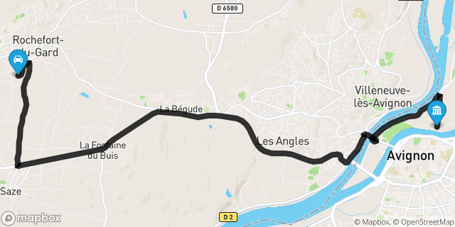Itinéraire vers Avignon