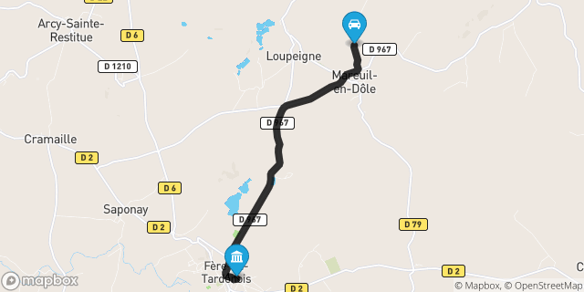 Itinéraire vers Fère-en-Tardenois