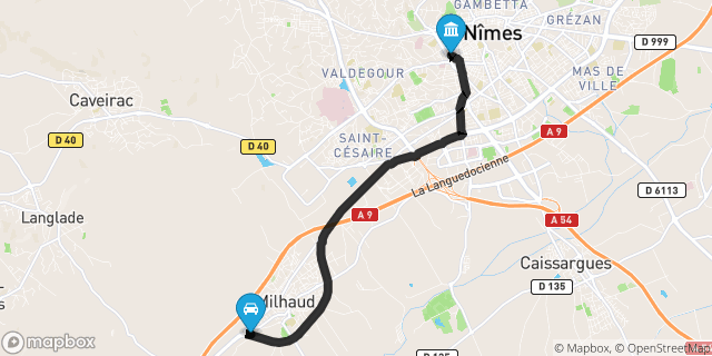 Itinéraire vers Nîmes