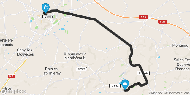 Itinéraire vers Laon