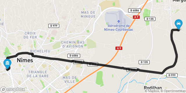 Itinéraire vers Nîmes
