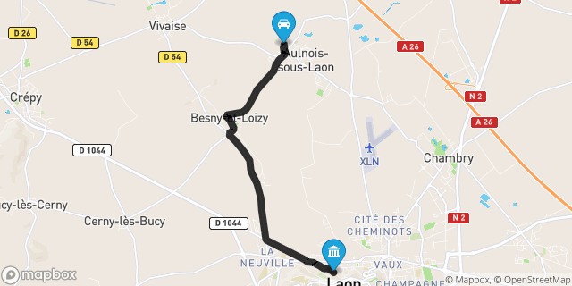 Itinéraire vers Laon