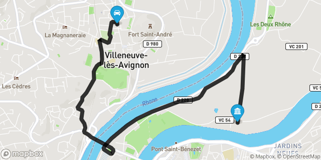 Itinéraire vers Avignon
