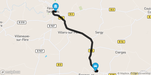 Itinéraire vers Fère-en-Tardenois