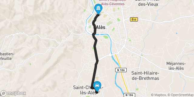 Itinéraire vers Alès