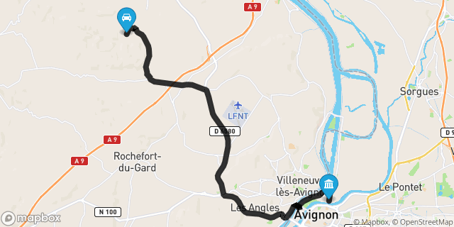 Itinéraire vers Avignon