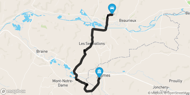 Itinéraire vers Fismes