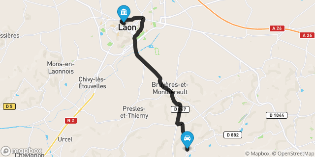 Itinéraire vers Laon