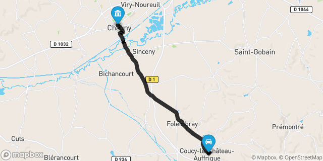 Itinéraire vers Chauny