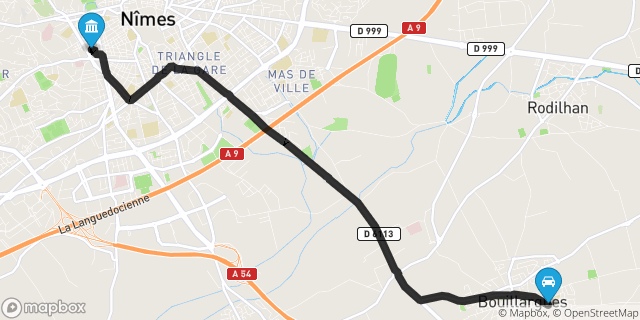 Itinéraire vers Nîmes