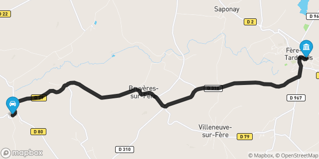 Itinéraire vers Fère-en-Tardenois
