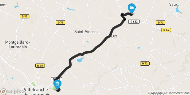 Itinéraire vers Villefranche-de-Lauragais