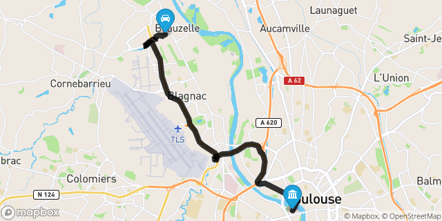 Itinéraire vers Toulouse