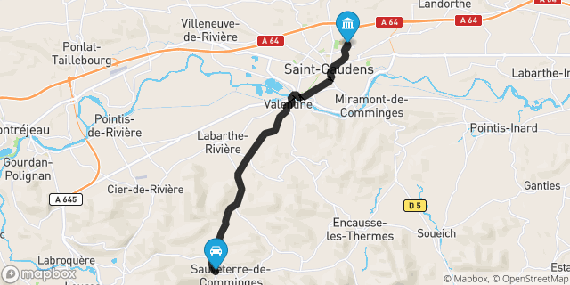 Itinéraire vers Saint-Gaudens