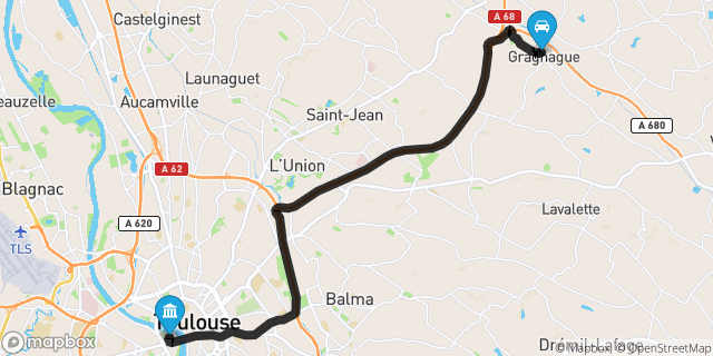 Itinéraire vers Toulouse