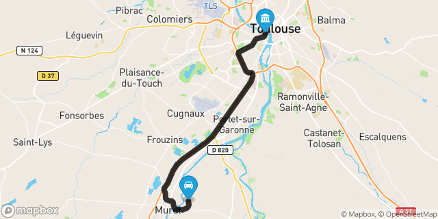 Itinéraire vers Toulouse
