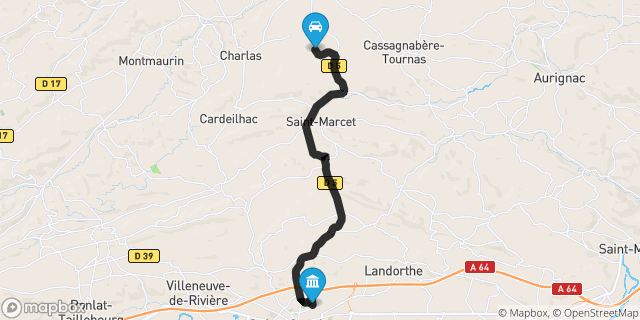 Itinéraire vers Saint-Gaudens