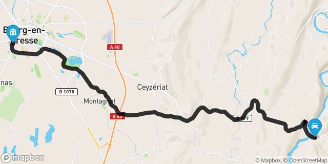 Itinéraire vers Bourg-en-Bresse